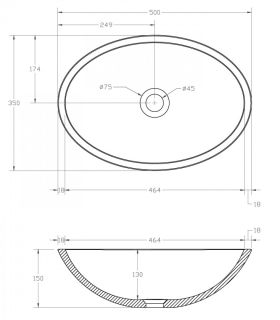 Раковина ABBER Kristall 50см коричневый AT2802Opal
